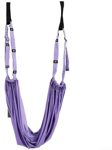Yoga Sling Designed For Safe Inversion Stretching And Aerial Poses Using Standard Door Frame Without Permanent Installation Requirements(Purple)