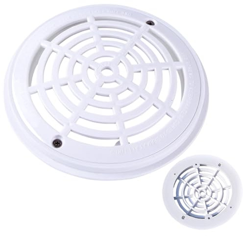 Cubierta de Drenaje de Piscina, antiobstrucción, Cubierta de Drenaje de ABS Desmontable, Piezas de de Salida de Agua de Repuesto para Accesorios de Piscina, Blanco