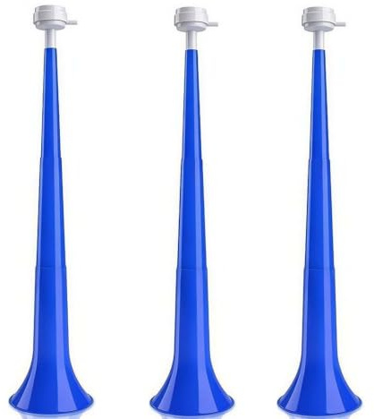 Bocina telescópica azul, trompeta retráctil de 24 pulgadas, para hacer ruido, accesorio de animación deportiva fuerte para juegos de fútbol y baloncesto, recuerdos de fiesta