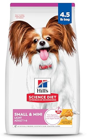Hill's Science Diet Adult 1-6 Light Small & Mini Dry Dog Food, Chicken Meal & Barley, 4.5 lb. Bag