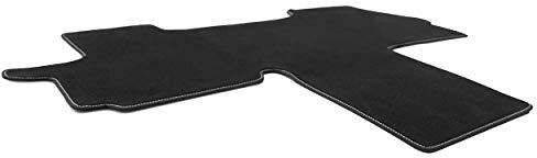 kh delar dörrmatta Ducato III original premium kvalitet bilmatta förarhytt fram velour svart, vit dekorativ söm