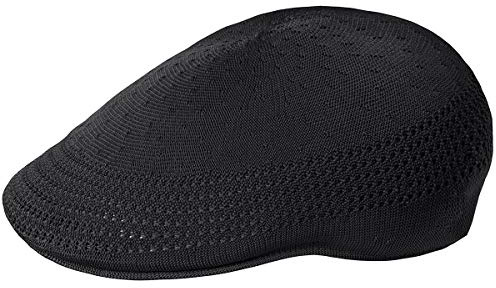 Kangol Coppola Tropic 507 Ventair Uomo - Berretto Estivo Cappello Piatto con Visiera Estate Primavera/Estate - XXL (62-63 cm) Nero