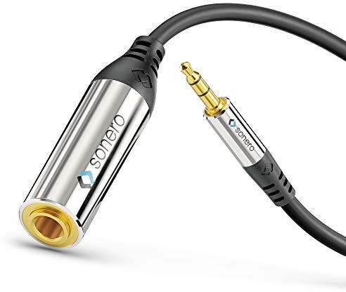 Sonero Premium Kopfhörer Adapter, 0,20m, 3,5mm Klinke Stecker auf 6,3mm Klinke Buchse, schwarz, S-ACA005