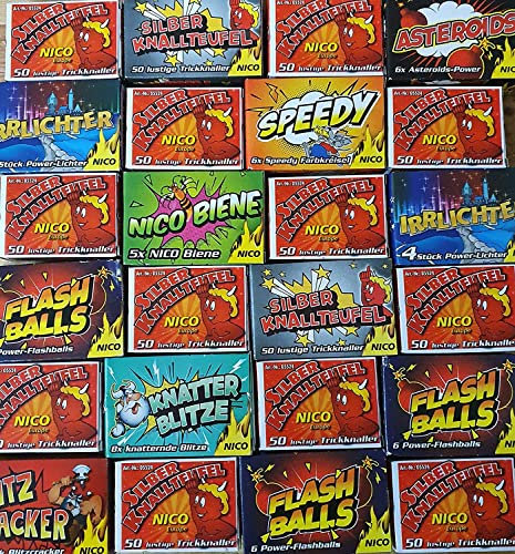 Posten Anker Jugendfeuerwerk I Knallbonbons I Silvester Party I Tisch Feuerwerk I über 150 Effekte MEGA Packung I 12 Packungen XXL Pack I bis 29.12 bestellen und bis 31.12 erhalten