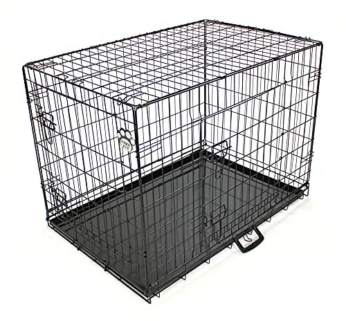 Cozy Pet Dog Cage 36 Black Metal Tray Folding Puppy Crate Cat Carrier Dog Crate DC36B. (We do not ship to the Channel Islands.)