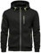 VANVENE Mens Hoodie Sweatshirt Jackets Lightweight Long Sleeve Zipped Hoodie Jumper Top Sweaters New-Black L