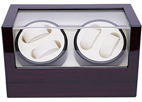 LENJKYYO Automatische Uhrenbeweger Box 4-Uhren Drehen 4+6+0 Lagerung Schmuckschatulle Uhrengehäuse mit Netzteil Automatik Uhrenbox Uhrenkasten Holz Watch Winder Gift Automatischer