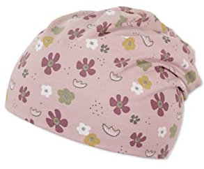 Sterntaler Baby Mädchen Slouch-Beanie Blumen - Beanie Baby, Kinderbeanie - aus Jersey Baumwolle mit Print - zartrosa, 47