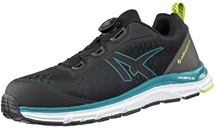 ALBATROS AER55 Impulse QL Low säkerhetssko arbetssko S1P ESD HRO SRC glasfiberlock genomträngningsskydd metallfri halkfri värmebeständig unisex, blå svart, 47 EU