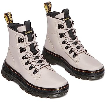Dr. Martens Women's Combs W Poly Casual Boot, Vintage Taupe Poly Twill, 5