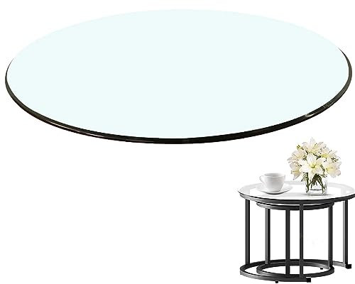 SAGIDAR Mesa Redonda, para Mesa De Centro, Cristales A Medida, Mesa Redonda Comedor, Comedor Redondo, Tablero De Vidrio, Cristal Transparente Alto Brillo,45CM 60CM 70CM 85CM 100CM