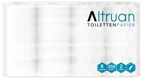 Meditrade Toilettenpapier, 2-lagig, weiß - 8 Rollen | Packung (8 Rollen)
