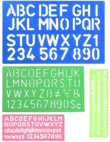 Buchstaben-Schablone Kunststoff, Lineal mit Alphabet, für Kinder, Malen, Lernen, Heimwerken