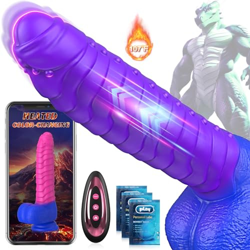 Consolador Vibrador de Empuje con Aplicación - Moster Consoladores Vibración Juguete Sexual Femenino, Consolador Anal de Fantasía para Mujeres, Vibradores de Calefacción Parejas Juguetes Sexuales