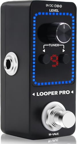 M-VAVE Loop Pedal Pro - 40 Minuten Looping Time 9 Loops Professional Guitar Looper Pedal mit Tuner für E-Gitarre One-Step Looping Unlimited Overdubs Undo Redo