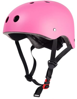 Kids Bike Helmet, Toddler Skateboard Helmet for 3-13 Years Boys & Girls, Lightweight Adjustable Helmet Children Safety, Kids Helmet for Cycling, Biking, Scooter, Skating (Pink, M)