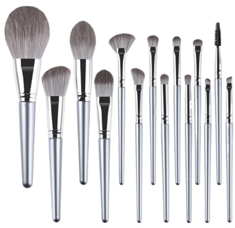 Makeupborstar set sminkborstset 14 st mjuka borst är mjuka att beröra och passar för nybörjare kosmetiska borstar (lägg till påse)