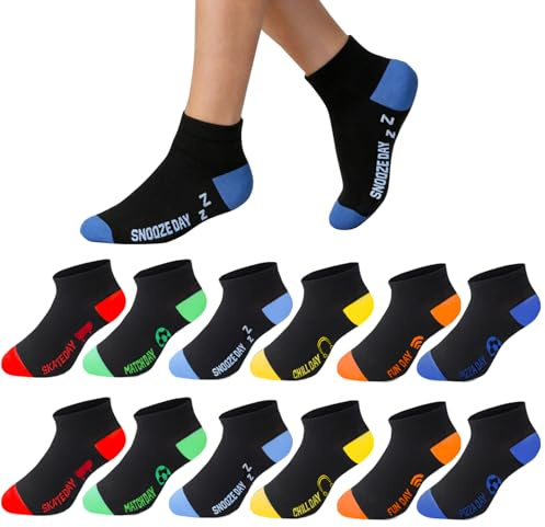 L&K-II L&K barnstrumpor pojkar ankelstrumpor sneakerstrumpor sportstrumpor löpstrumpor fritidsstrumpor strumpor 12-pack bomull 2894