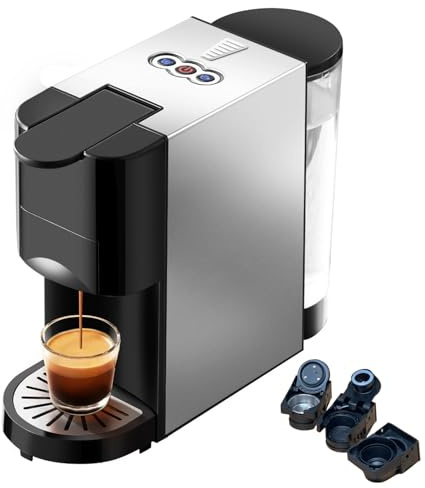 NUNETH Macchina Da Caffè A Capsule Completamente Automatica 3 in 1 - Macchina Per Caffè Espresso Con Funzione Di Memoria Del Volume Della Tazza, Doppia Estrazione Calda E Fredda