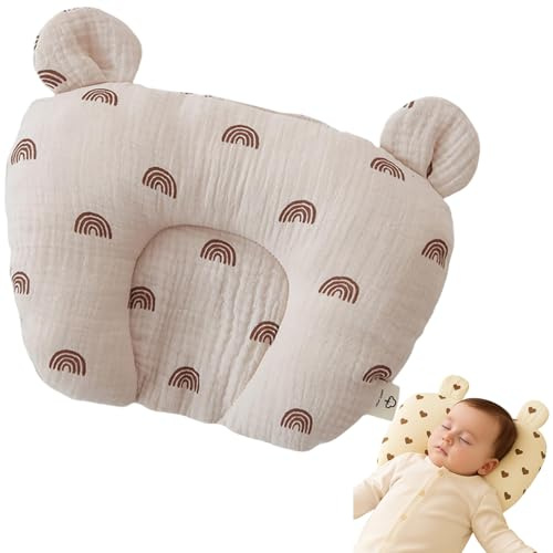 Eowduk Baby Pillow Newborn Flat Head - Baby Flat Head Pillow, Breathable Newborn Pillows for Shape (Rainbow)