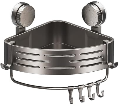 Suction Cup Shower Shelf,Bathroom Suction Cup Triangle Basket | Organizer Space Saving for Toilet Bathtub Sink Kitchen Bathroom Restroom Dorm Laundry Room Shampoo Apartment