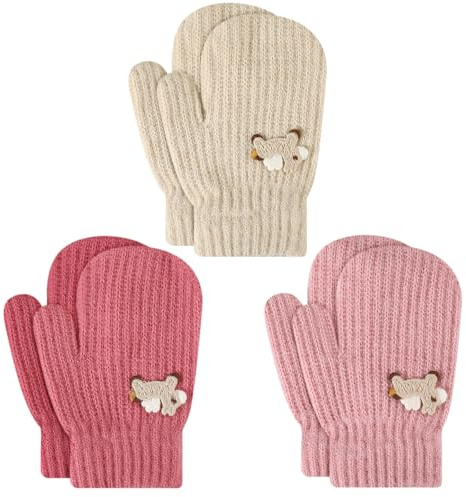TAGVO Kinder Winterhandschuhe für 1-5 Jahre Kleinkind-Baby, Winter Flauschige und Warme Strickhandschuhe, Winddicht Magische Handschuhe Stretch Fäustlinge Handschuhe für Jungen Mädchen