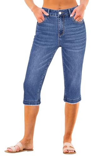 luvamia Straight Leg Jean Capris for Women Womens Distressed Jeans