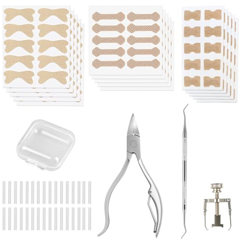 hommova 70pcs Ingrown Toenail Corrector Set, Toenail Correction Strips with Toe Lifter and Nail Groove Pliers