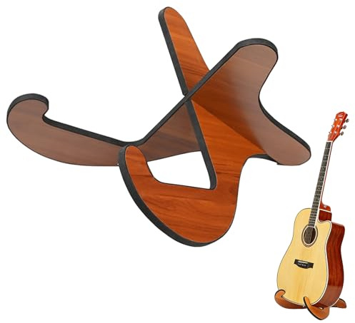 HORREX Guitar Stand Floor Universal X-frame Sturdy Wooden Instrument Stand