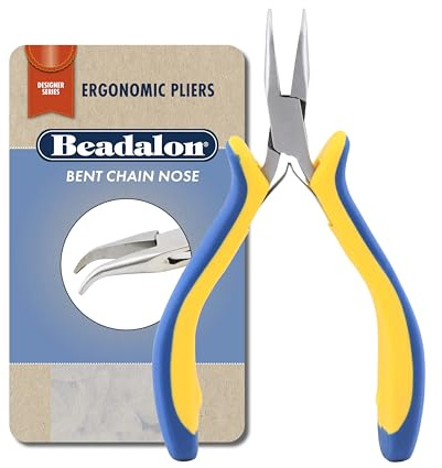 Beadalon Ergo Bent Nose Pliers – Jewelry Tools for Wire Wrapping, Jump Rings & Necklace Repair, 5.25 in