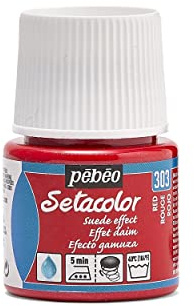 Pebeo Setacolor Textilfarbe Wildleder-Effekt Rot 45 ml