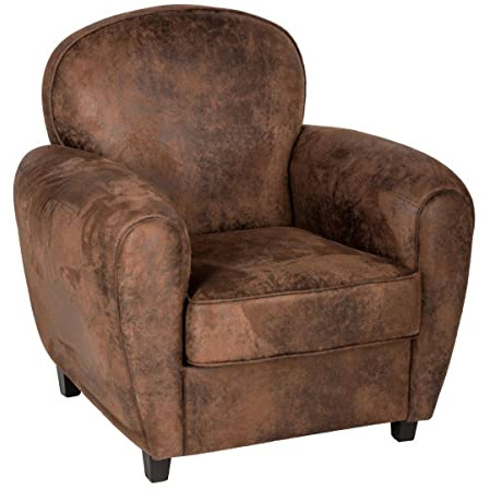 Atmosphera - Clubsessel Stanis in Antiklederoptik - Kastanienbraun