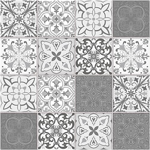 FoLIESEN - Fliesenaufkleber | selbstklebende Fliesen-Folie für Bad & Küche | Deko Klebe-Folie für Wandfliesen Küchenrückwand & Bordüren | Patchwork No.4, .:15x15 cm / 16-tlg. Set