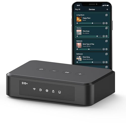 Receptor de Audio WiFi y Bluetooth, Receptor de música estéreo doméstico multizona inalámbrico Módulo de Circuito con Airplay Spotify Connect y Mando a Distancia para Altavoces de Bricolaje S10