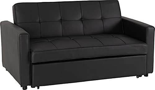 Seconique Astoria Sofa Bed in Black Pu