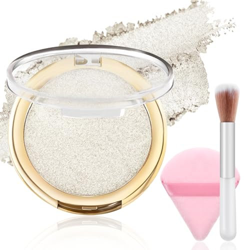 Apooliy 3pcs Highlighter-Puder-Palette Set,Schimmer Highlighter Makeup Iluminador,Lang anhaltende wasserdicht,Errötender Puder