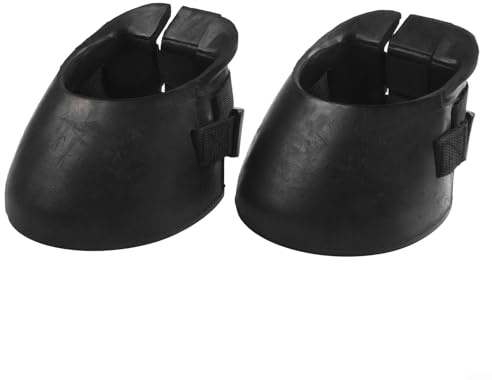 ZAMETTER Zapatos de herradura de goma, botas de pezuña de caballo para protección antideslizante, zapatos de protección de pezuña de goma, protectores de pezuña 2 piezas (M)
