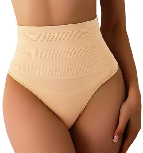 ZENGSING String Gainante Ventre Plat, Taille Haute Gaine Amincissante Invisible Thong Panty Pant, Amincissante String Gainante (FR/ES, Alpha/Lettres, S, Taille Normale, Taille Normale, Couleur Chair)