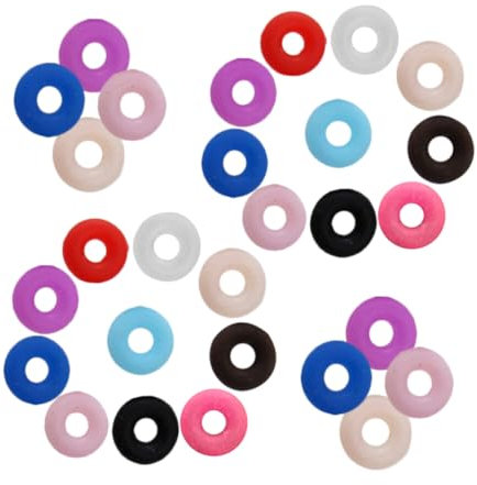 TENDYCOCO 100 Pezzi Anello In Gomma Antiscivolo Per Braccialetto Kit Per Creazione Di Gioielli Forniture Per Creazione Di Gioielli Tappo Perlina Anello Rotondo Doppi Anelli Tappi Perline