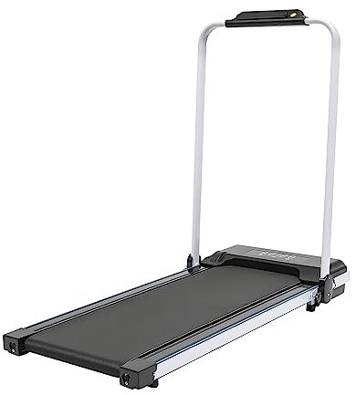500 W löpband 220 V minilöpband med LED-display vikbart löpband med ledstång motoriserad träningsutrustning lämplig för vuxna äldre människor jogging snabb och långsam promenader (svart)