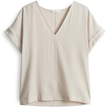 OPUS Damen Kurzarmshirt | V-Shirt SOLME Regular im Materialmix Natural Glaze, 40