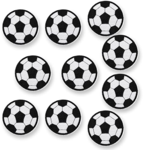 OUDQFCJ 10 parches de tela de fútbol bordado, planchado de fútbol, bordado para planchar, parches para ropa, para vaqueros, mochilas, calcetines