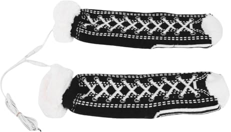 HUSHUI Chaussettes chauffantes USB, doublure en polaire ultra douce avec fil chauffant en fibre jusqu'à 50 ℃, semelles en silicone antidérapantes, chauffe-pieds électriques pour homme et femme