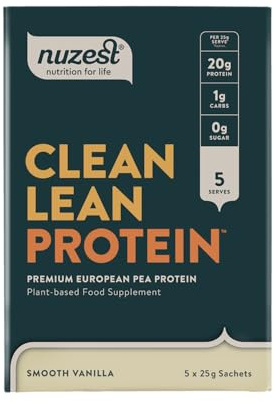 Vegan Protein Powders by Nuzest - Clean Lean Protein - Smooth Vanilla - Plant Based Pea Protein Shake - Low Carb - Gluten Free - Dairy Free - 5 x 25g Sachets (5 Servings)