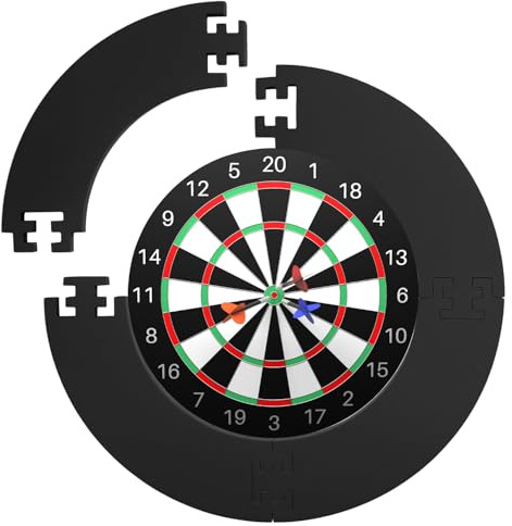 QWORK® Anillo de protección Dart Surround, diámetro Interior de 45 cm, 4 Piezas - Protección Pared y Durabilidad para Sus Dardos