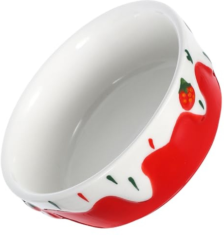 EXAOMBLE Ciotola in Ceramica Colore Rosso per Criceti e Porcellini D'india e Anti-sgocciolamento Antiribaltamento Design Adorabile per Piccoli Animali