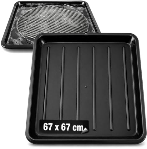com-four® 2 Bandeja de Limpieza para Parrilla 67 x 67 cm de plástico – para remojar y Limpiar Rejillas, Accesorios y Utensilios Tras la Barbacoa