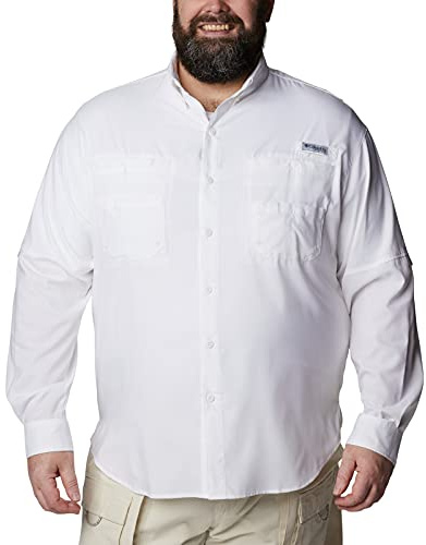Columbia Men's Tamiami 2 Long Sleeve Shirt, Long Sleeve Shirt, White, Small