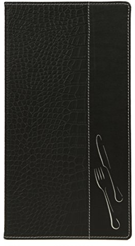 Securit Protège-menu Long Crocodile - Gamme Design Long - 2 pages D'affichage intégrées et 1 Double Insert Inclus (présente 6 pages)