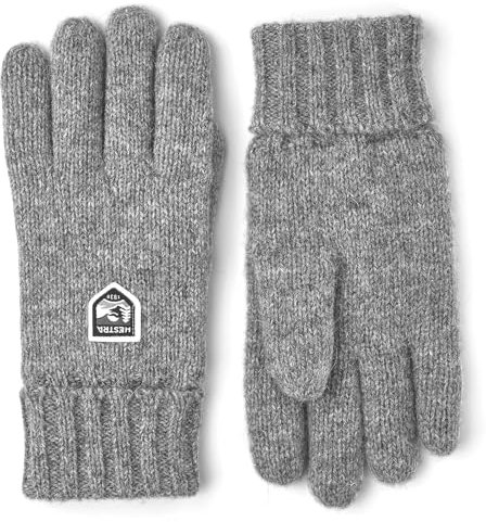 HESTRA Basic Wool Handschuhe, Grey, EU 8